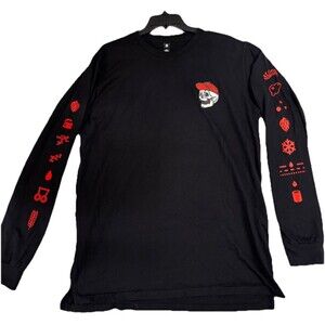 Pirate Life Brewing Black Long Sleeve Skull Graphic Beer Shirt Men XL